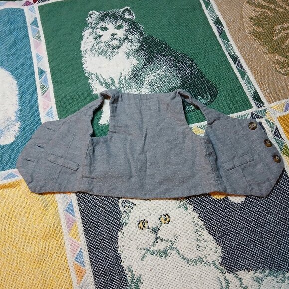 Just One You by Carter's Newborn NB Infant Baby Gray Button Down Vest - Picture 2 of 5